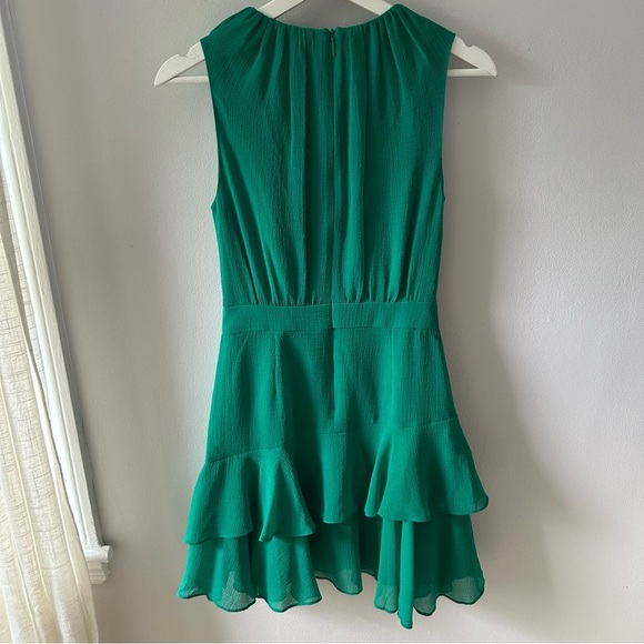 Ted Baker Zandaa Asymmetrical Tiered Mini Dress in Green - Picture 4 of 7
